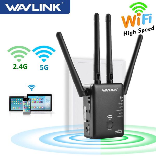 Routers Repeater WiFi WiFi 5 GHz 750/1200 Mbps Router sans fil Double bande 2,4 GHz Point d'accès Amplificateur WiFi Range Extender