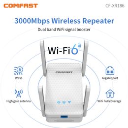 Routers WIFI 6 Gigabit Wireless Extender AX3000 Dual Band 2 4 5Ghz Wi Fi6 Signaaluitbreiding Booster Repeater Lange afstand Ethernet-versterker 230706