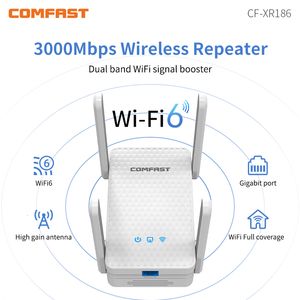 Enrutadores WIFI 6 Gigabit Extensor inalámbrico AX3000 Banda dual 2 4 5Ghz Wi Fi6 Expansión de señal Repetidor Amplificador Ethernet de largo alcance 230706