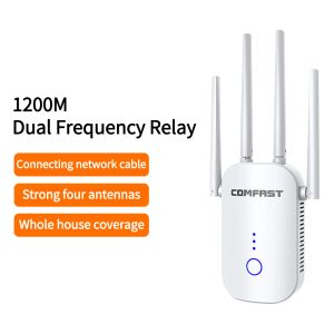 Routers wifi extender 1200mbps inalámbrico wi fi repetidor dual banda 2.45ghz wi fiuter enrutador de largo alcance 4 herramienta de amplificador wifi de antena