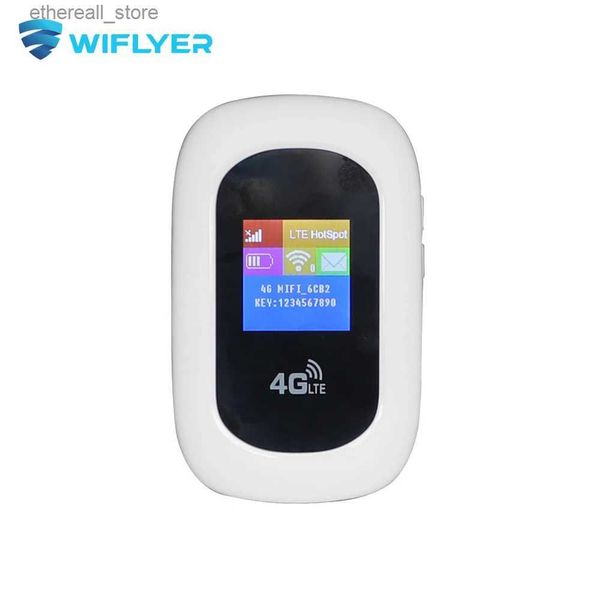 Routeurs Wiflyer Mini 4G routeur carte SIM 150Mbps Wifi Hotspot écran LCD Portable avec batterie 2.4Ghz 10 appareil utilisateur pour l'ue asie brésil Q231114