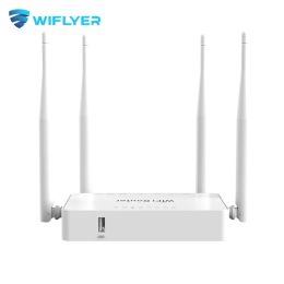 Routeurs Wifyler Omni II WiFi Router WE1626 300 Mbps WiFi sans fil pour 4G Modem USB OpenWrt OS 4 * LAN 5DBI Antenne Internet stable Signal