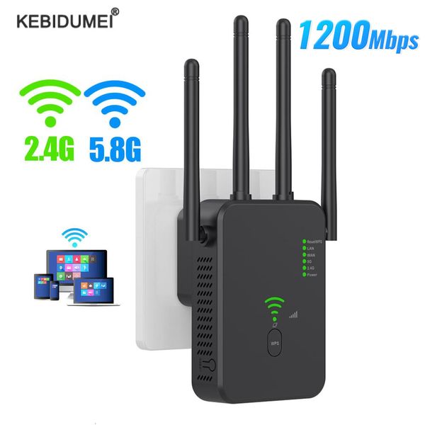 Enrutadores inalámbricos 5G WiFi repetidor 1200Mbps enrutador Wifi Booster banda Dual extensor de largo alcance 5Ghz Wi-Fi amplificador de señal repetidor 230725