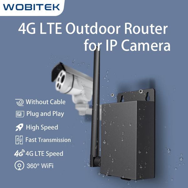 Routeurs WOBITEK Routeur WiFi extérieur 4G LTE avec emplacement pour carte SIM Alimentation sans fil étanche pour port CPE RJ45 pour caméra IP 230701