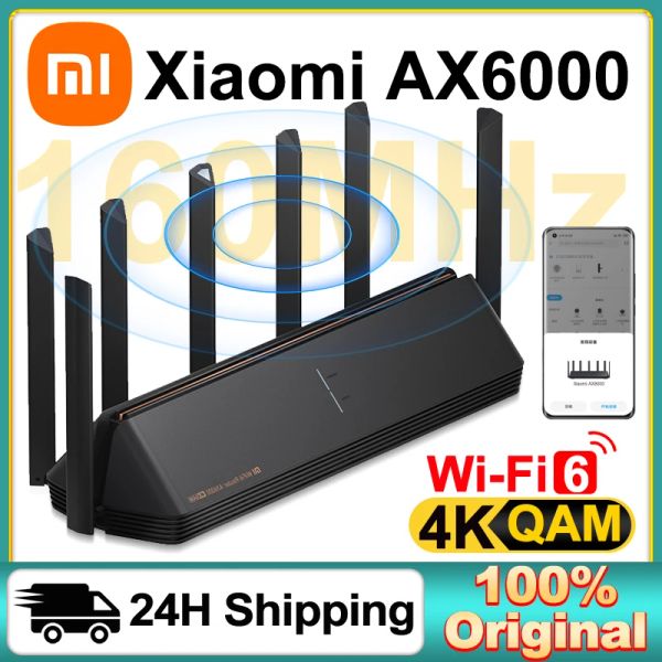 Routers Xiaomi AX6000 Wifi Router Signal Booster Extend Gigabit Amplifier WiFi 6 Nord VPN Mesh 5GHz Repetidor WiFi para un hogar inteligente