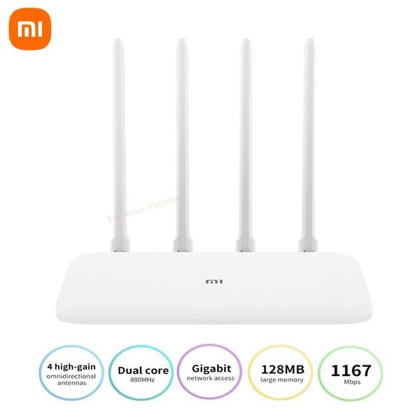 Routers Xiaomi Mi Router 4A Gigabit Version 2.4 GHz 5GHz Wifi 1167Mbps Répéteur WiFi 128 Mo DDR3 High gain 4 Antennes Réseau Extender