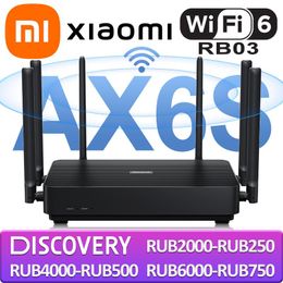 Routers Xiaomi Redmi AX6S WiFi 6 Router en filet sans fil 3200 Mbps 2,4g 5 GHz Dualfréquence 256 Mo Amplificateur WiFi Réseautage répété