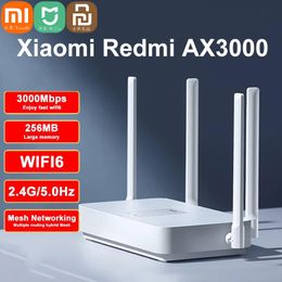 Routers Xiaomi Redmi Mi Router Ax3000 WiFi 6 Mesh Gigabit 2.4G5.0GHz Dualband Wireless DualCore WiFi Repeater 256M Memory Home Amplifi