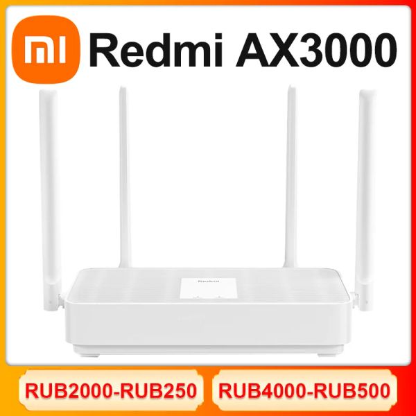 Routers Xiaomi Redmi Router AX3000 Amplificador de señal inalámbrica de doble banda Antena de alta ganancia WiFi 6 Mesh wifi gigabit 2.4g/5.0ghz xiomi