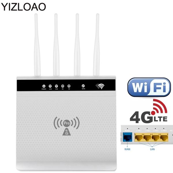 Routers Yizloao 300Mbps 4G 3G Wifi Routers 4G LTE CPE Hotspot móvil con soporte de puerto LAN Tarjeta SIM Módem inalámbrico Wi Fi Router