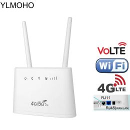 Routeurs yizloao b311v 4G LTE Router 300 Mbps sans fil RJ11 CPE 4G LTE Mobile Voice VoLTE WiFi Hotspot 2PCS Antenne Access Points