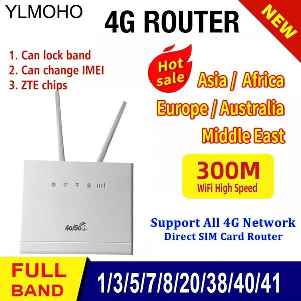 Routeurs ylmoho R311 4G LTE / Wiless WiFi Router 4G / 3G Modem USB Modem 300 Mbps Router WiFi avec Sim Slot Signal Booster Mobile Post B7 B20