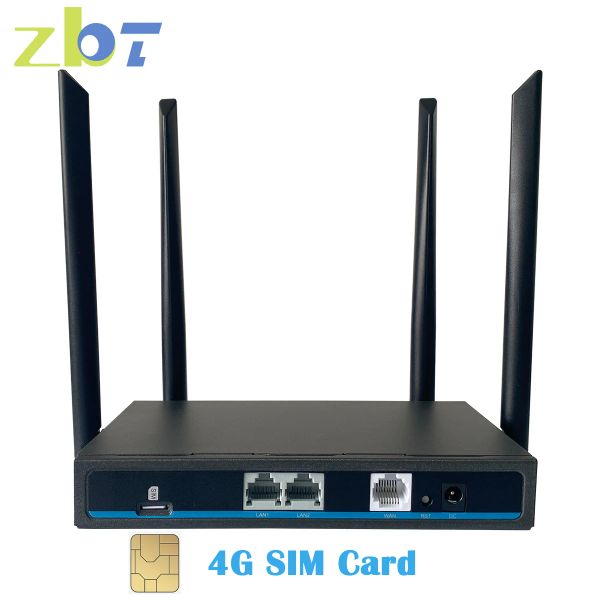 Routers ZBT 4G Wifi Router con tarjeta SIM SIMCOM7600CE Módem 300Mbps Long Rango 2*LAN WAN 2.4G 4GHz Antena Wifi Wireless LTE Roteador