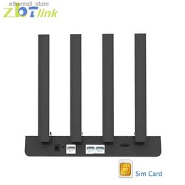 Routers Zbtlink 4G WiFi Router Sim Card 300m 1200Mbps Home Hotspot 2.4GHz 5GHz Wi-Fi RoteAdor 2*LAN NL668-EA-modem 4*Antenne voor Europa Q231114