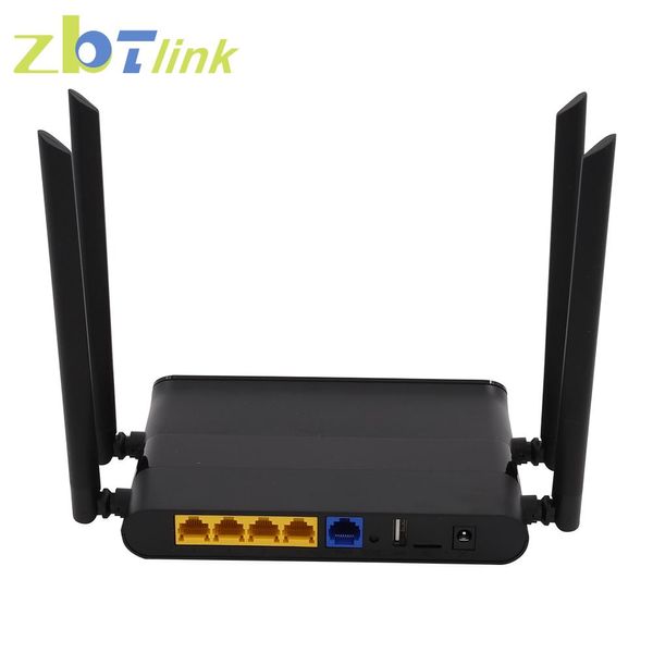 Routers ZBtlink Home Dual Band Dual 1200Mbps Router Wifi Wifi 5GHz OpenWrt 800MHz Gigabit Lan High Gane 4*5DBi Antena Soporte 64 Usuario