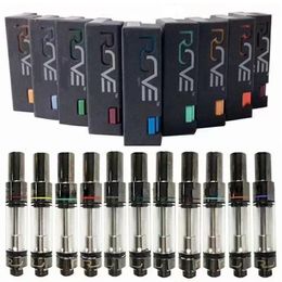 Roved Glass Carts Vape Cartuchos 0,8 ml 1,0 ml Cerámica Atomizador vacío 510 Hilo Cartucho de aceite grueso Embalaje Vaporizador con embalaje