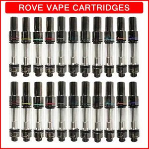 Roved Glass Carts Vape Cartridges 0.8ml 1ml Ceramic Empty Tank Atomizer 510 Thread Thick Oil Cartridge Dab Wax Vaporizers Foam Packaging