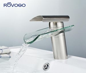 Rovogo Bains de salle de bain robinet chrome et nickel fini mélangeur froid et évier à eau robinet à poignée monochoute aérator robinet3382566