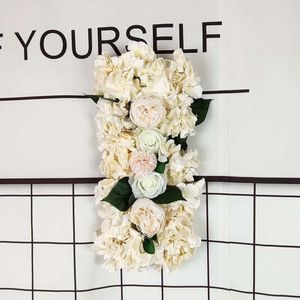 Rij 55*27Cm Bruiloft Kunstmatige Hortensia Bloemboog Achtergrond Decoratie Bloemen Muur Feest Weggids Bloemen T Podiumindeling