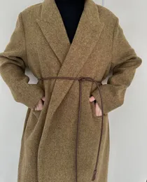 Wind Show Wool Mabet Women's Women's 23 Automne et hiver large allonger le manteau de laine minimale