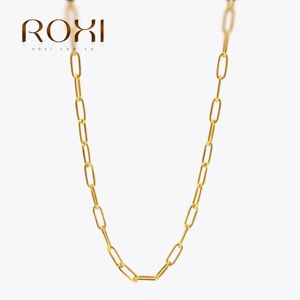 ROXI Creative trombone femmes collier ras du cou minimalisme clavicule colliers 925 en argent Sterling bijoux fins chaîne Collares 231225