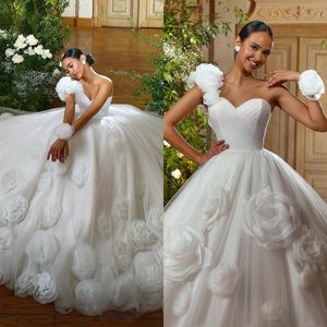 Robe de mariée robe de bal royale à la main 3d fleur applique chérie