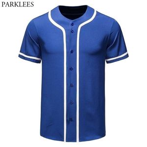 Koningsblauw honkbal jersey mannen vrouwen zomer korte mouw hiphop swag streetwear mannelijk team uniform strand honkbal t-shirt 210522