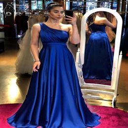 Royal Blue Bruidsmeisjes Jurken Elegante Een Schouder Backless Lange Vrouwen Gelegenheid Avond Prom Jassen Formele Gelegenheid Vestidos BC012271G