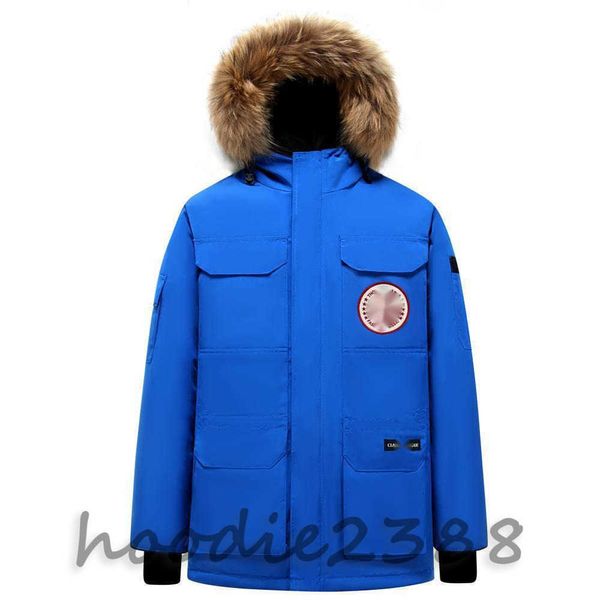 Royal Blue High Version 08 Expédition Oie de la même veste de la veste hivernale Brosse de verrouillage d'hiver CEIND TELLE CANRADIEN CANADIEN, CANADIAN DOWN DOWN JACKING