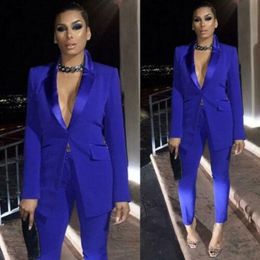 Royal Blue Mother of the Bride Dresses Ladies Party Suits Blazer Pant Formal Office Work Sexy Tuxedos 300i