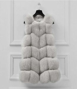 Royal Blue Mouweless Faux Fur Jacket Coat Fashion Spring Herfst Ladies Long Faux Fur Vest 3XL1535373
