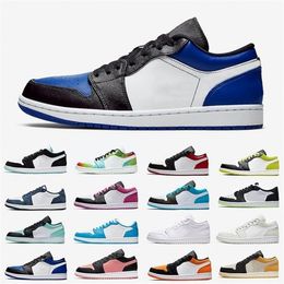 Royal Cactus Jack Triple Blanc 1 Low Mens Gold Noir Cyber ​​Toe Toe Basketball Chaussures 1S Men Femmes Formatrices Sports Sports Sports 5.5-11 CD