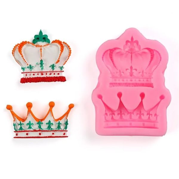 Royal Crown Silicone Fandont Moldes de sílice Coronas de gel de chocolate moldes de chocolate herramientas de decoración de pastel de molde