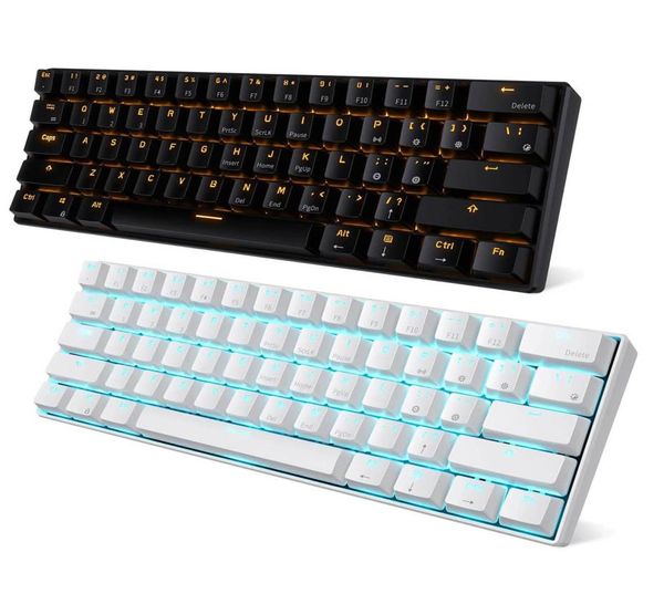 Teclado mecánico Royal Kludge RK61 Bluetooth 30 inalámbrico con cable 61 teclas multidispositivo retroiluminado con LED GamingOffice para iOS Android3075102