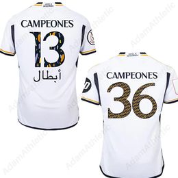 Real Madrids 36 Campeones Jersey 23 24 Bellingham Madrid Supercopa 13 Campeones Football Shirts Vini Jr.Valverde Modric Special Jersey 2023 2024