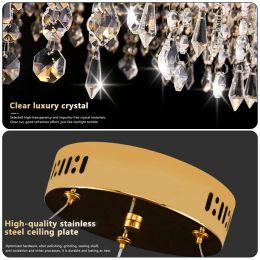 LED ROYAL LED LED LUSTER LUMIÈRES LUXE CRISTAL LUXY Crystal Chandelier For Living Dining Room Circle Hanging Lamp Home Decor Fixture