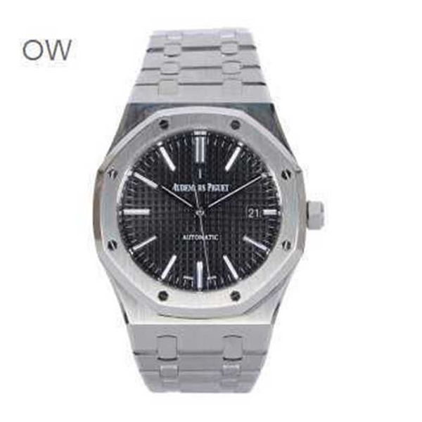 Royal Oak Offshore Audpi Reloj mecánico Reloj de pulsera deportivo para hombre Serie 15400 Calibre 41 Material de acero de precisión Indicación de fecha Esfera blanca Sim WN-72TN