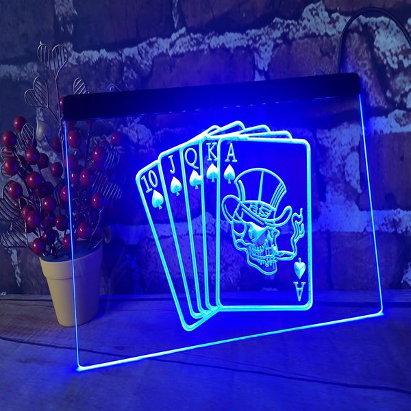 Royal poker bière bar pub LED néon signe décoration de la maison crafts252K