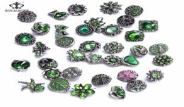 Royalbeier 36pcslot Mixed Rhinestone Styles Metal Charms 12mm Snap Button Jewelry para DIY Snaps Bracelet Eearrings Jewelry8236030