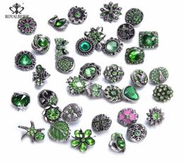 Royalbeier 36pcslot Mixed Rhinestone Styles Metal Charms 12mm Snap Button Jewelry para DIY Snaps Bracelet Eearrings Jewelry1793891