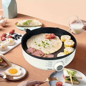 Royalstar Elektriciteitstaart Clang Huishoudelijk Diepen hoge capaciteit biefstuk Pizza Barbecue Hotpot Electric Grill Frying Pancake Pan Delicaty Diy Multifunctionele Pled