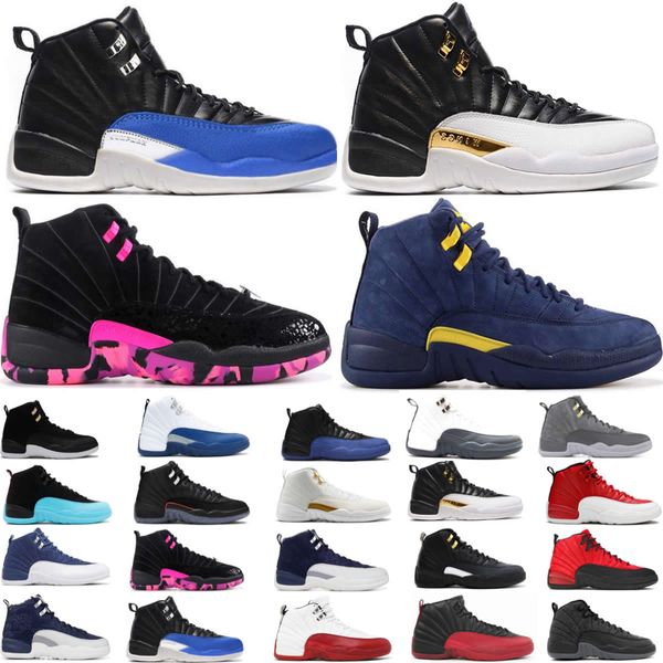 Royalty 12S Basketball Chaussures 12 XII Twist Grind Flu Game University Gold Gamma Racer Blue Dark Concord Indigo Utility Game Royal Taxi French Triple Black Men Sneaker