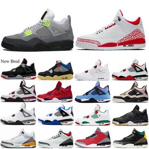 Royalty 4 4s chaussures de basket-ball pour hommes Bred Blue Neon Fire Red Metallic Black cat mens trainers Sport Sneakers 7-13