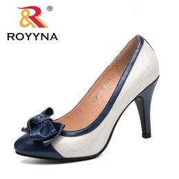 ROYYNA, zapatos de tacón a la moda para mujer, zapatos de mujer con punta estrecha, zapatos de boda de señora poco profundos, cómodos, ligeros y suaves 240307