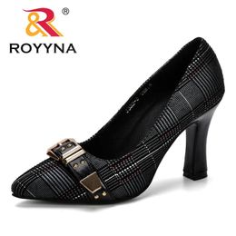 Zapatos de tacón ROYYNA para mujer, primavera Otoño, talla grande 34-43, moda elegante, puntiagudos, zapatos de tacón alto para oficina para mujer, zapatos de moda 240307