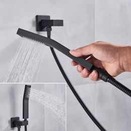 Rozin ABS Plastique Douche à main Chrome / noir / Gol Mur Moup à main de douche à main avec un tuyau de douche de 150 cm et des supports de support