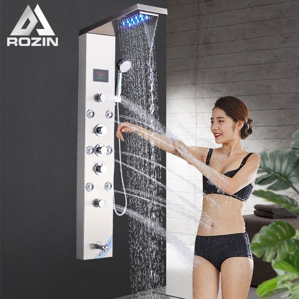 Colonne de douche de salle de bain rozin nickel rozin