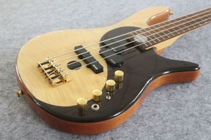 RRAE YIN YANG Natural 4 String Elektrische Bas Gitaar Alder Body EMG Pickups Gold Hardware Diagram van het Universe China Made Siganture Bass