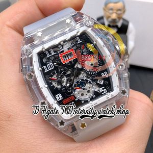 RRF 011 Dernière version pour hommes Regardez Japon Miyota Mouvement automatique Mouvement Crystal Transparent Squelette Dalle Swelet Trap Sport Éternité Sport Éternité