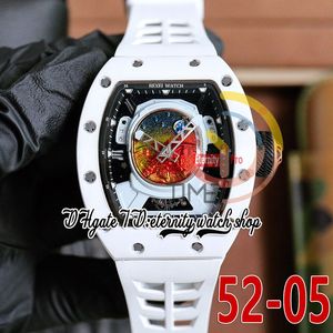 RRF 52-05 Nieuwste versie Japan Miyota NH automatisch herenhorloge Wit metalen keramische kast Mars Valles Marineris wijzerplaat Witte rubberen band Super Edition eeuwigheid horloges